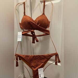 Calzedonia Brown Geometric Bikini Set